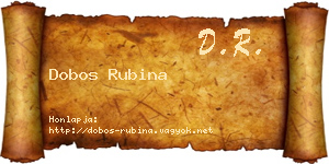Dobos Rubina névjegykártya